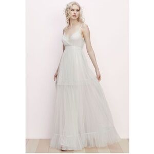 Watters Womens Dress 12 Modern Bridesmaid 7605X Lacey Jade Blossom Toby Bobbinet